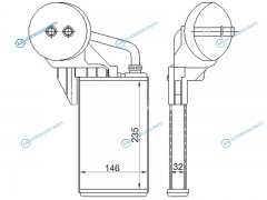 ST-OP11-395-0 Радиатор отопителя салона NISSAN INTERSTAR 02-OPEL MOVANO 04-RENAULT MASTER 04-