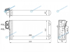 ST-PG02-395-0 Радиатор отопителя салона PEUGEOT 607 99-10