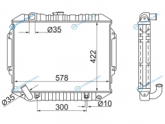 MC0006-V6-ATM-BR Радиатор MITSUBISHI PAJERO 6G72 V6 3.0 91-99 AT