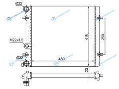 SG-SD0001-1 Радиатор SKODA OCTAVIA 1997-VW GOLF IVBORAJETTA 97-03