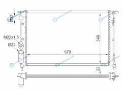 SG-RN0019 Радиатор RENAULT CLIO19 92-99