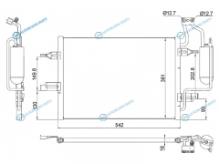 ST-47-0004 Радиатор кондиционера OPEL MERIVA A 03-09