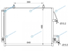 ST-MBY8-394-0 Радиатор кондиционера MITSUBISHI PAJERO V89WPAJERO IV 06-