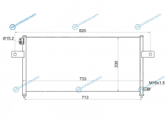 ST-NSD22-394-0 Радиатор кондиционера NISSAN NP300 08-PICK-UP D22 97-07 YD25