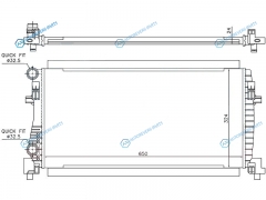 SD0007-2 Радиатор SKODA FABIA 14-OCTAVIA 13-VOLKSWAGEN GOLF 12-
