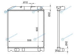 TY0072 Радиатор TOYOTA DYNATOYOACE 04-06HINO 300 12- (широкая кабина)