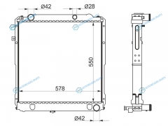 TY0017 Радиатор TOYOTA COASTER 1H 93-