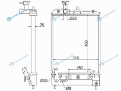 MC0025-EK Радиатор MITSUBISHI EK 01-06