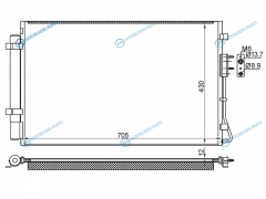 ST-KA57-394-0 Радиатор кондиционера KIA SORENTO PRIME 2.4I 14-