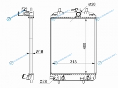 TY00014 Радиатор DAIHATSU BOON 10-TOYOTA PASSO 10- KR