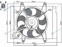 ST-KA01-201-A0 Диффузор радиатора в сборе KIA PICANTO 04- W AC