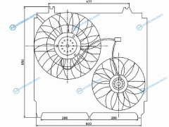 ST-KA55-201-0 Диффузор радиатора в сборе KIA SORENTO 02-09