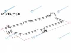 K11213-62020 Прокладка клапанной крышки TY 3-4VZ-FE. 5VZ-FE. LH=RH