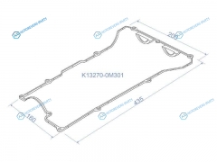 K13270-0M301 Прокладка клапанной крышки NS GA13DE. GA15DE. 91- B14N15. Y10