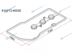K11213-40030 Прокладка клапанной крышки TY 1KR-FE. 04- BeltaPassoVitz KGC1KSP9