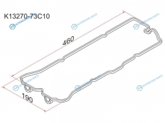 K13270-73C10 Прокладка клапанной крышки NS GA13DS. GA14DS. GA15DS. GA16DS. 91- B13N14. Y10. U13. W10