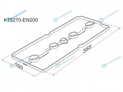 K13270-EN200 Прокладка клапанной крышки NS MR18DE. MR20DE. C11Y12G11T31J10EC25F15. 05-