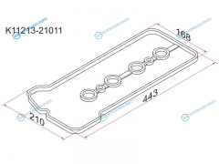K11213-21011 Прокладка клапанной крышки TY 1NZ-FE. 2NZ-FE