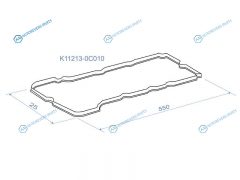 K11213-0C010 Прокладка клапанной крышки TOYOTA HIACE TRH2 05-HILUX TGN15 05-FORTUNER TGN5161 05-