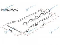 K13270-ED000 Прокладка клапанной крышки NS HR15DE. HR16DE. 05- K12Z11E11Y12G11J10E