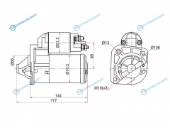 ST-8200584664N Стартер RENAULT LOGAN K7M 1.6 K7J 1.4 0-KANGOO II FWKW 08- 12V 0.85KW 8T CW