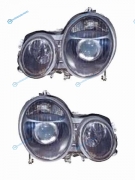 440-1125PXLDEM2 Фара MERCEDES W210 99-02 черные тюнинг комплект R+L