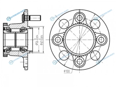 HUB227-23 Ступичный узел задн. HONDA CIVIC ES1.EU1 00- (барабан)
