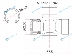 ST-04371-13020 Крестовина кардана TOYOTA NOAH RST195ST215SV35SUBARU FORESTER SF5 97-02