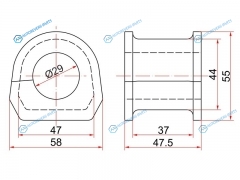 ST-MR374519 Втулка переднего стабилизатора D=29 MMC PAJERO 99-