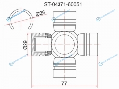 ST-04371-60051 Крестовина кардана FR TY LCR UZJ100HDJ100 ATM. Dyna LY2