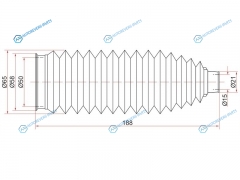 ST-45535-48010 Пыльник рулевой рейки TOYOTA KLUGER 00- LH=RH