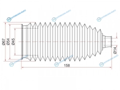 ST-45535-30010 Пыльник рулевой рейки TOYOTA MARK2CHASERCRESTA 92- LH=RHARISTO 91-97 LH