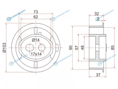 ST-41651-22060 Опора дифференциала RR TOYOTA MARK II.CRESTA.CHASER. Verossa