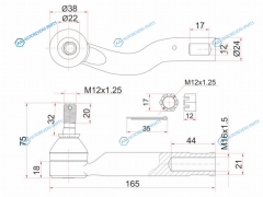 ST-45047-49055 Наконечник рулевой TOYOTA IPSUM 01- RH-2WDLH-4WD