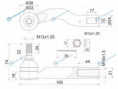 ST-45046-49125 Наконечник рулевой TOYOTA IPSUM 01- LH-2WDRH-4WD
