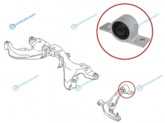 ST-54570-4N000-L Сайлентблок переднего нижнего рычага задний (с кронштейном) NISSAN SERENA 99-05 LH