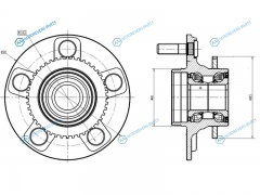 ST-43200-2Y000 Ступичный узел задн. NISSAN CEFIRO A33 98- (ABS-44 зубьев)