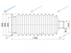 ST-45535-26020 Пыльник рулевой рейки TOYOTA HIACE REGIUS ACE 89-95 LH=RH