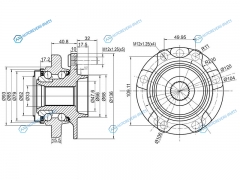 ST-40202-CA010 Ступичный узел перед NISSAN MURANO Z50PRESAGE U31QUEST V42TEANA J31