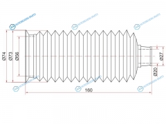 ST-45535-60010 Пыльник рулевой рейки TOYOTA LAND CRUISERLEXUS LX470 98-07 LH=RH