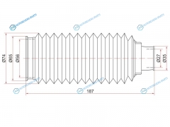 ST-45535-35030 Пыльник рулевой рейки TOYOTA LAND CRUISER PRADOHILUX SURF 95- LH=RH