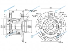 ST-42410-48041 Ступичный узел задн. TOYOTA KLUGERHARRIER CU25.CU35 03-