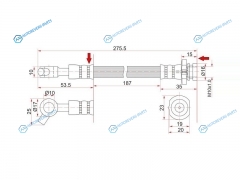 ST-46210-01J11 Шланг тормозной перед (Таиланд) NISSAN PATROLSAFARI 79-97 LH=RH