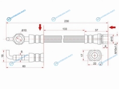 ST-90947-02604 Шланг тормозной передний (Таиланд) TOYOTA ESTIMAEMINALUCIDAPREVIA 90-99 LH=RH
