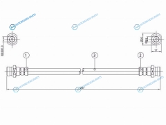 ST-MB058592 Шланг тормозной задний (Таиланд) MMC CHARIOTL300LANCERGALANTMIRAGELANCERPAJEROMONTERORVR 83-