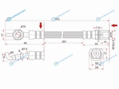ST-90947-02972 Шланг тормозной передний (Таиланд) TOYOTA ARISTOCROWNMAJESTASOARERLEXUS GS300400430SC430 97-0