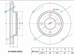ST-40206-AX000 Диск тормозной перед NISSAN TIIDA LATIO C11 HR15DEMARCH K12 CR12DE14DENOTE HR15DE
