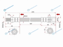 ST-90931-01015 Шланг тормозной передний (Таиланд) TOYOTA LAND CRUISER PRADO 84-96 мостCHASERCRESTAMARK2 88-92