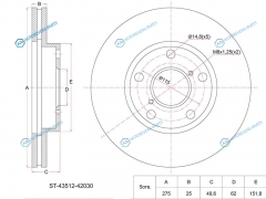 ST-43512-42030 Диск тормозной перед TOYOTA RAV4 ACAZCA2 00-Camry SV3233 ZXGTVX 90-94