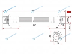 ST-01466-S5A-000 Шланг тормозной задний (Таиланд) HONDA CIVICSTREAM 01-06 LH=RH